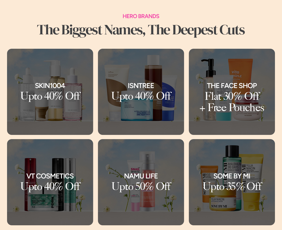 Sweet September offers from SKIN1004, Isntree, The Face Shop, VT Cosmetics, Namu Life and SOME BY MI